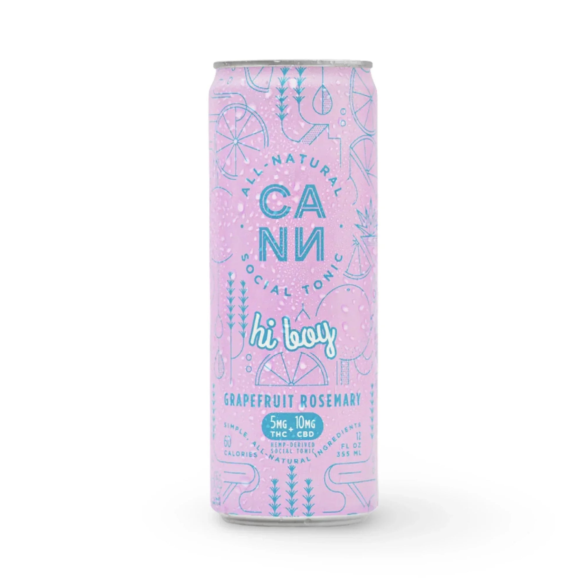 Cann Hi Boy | Grapefruit Rosemary | 5mg THC + 10mg CBD | Single Can