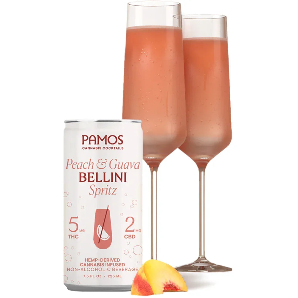 Pamos Bellini Spritz | 5mg | Peach & Guava Bellini | Pamos Drinks