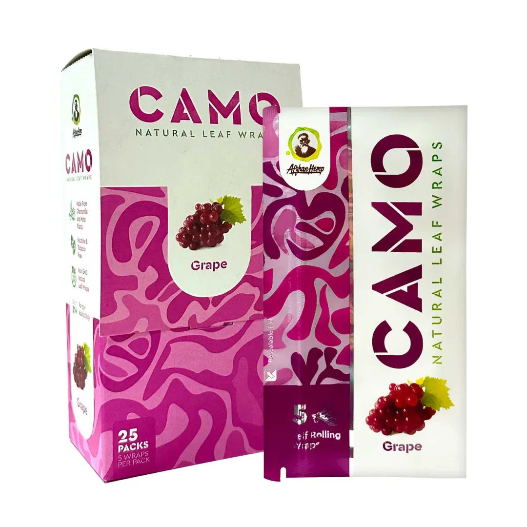 Camo Leaf Wraps | Grape Flavored | 5pcs |  Natural Flavored Wraps  |