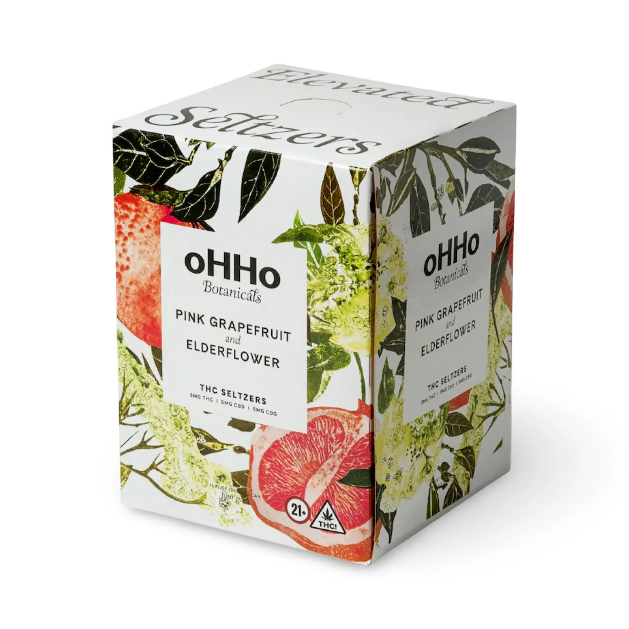 oHHo | Pink Grapefruit & Elderflower | 15mg THC+CBD+CBG | Single Can