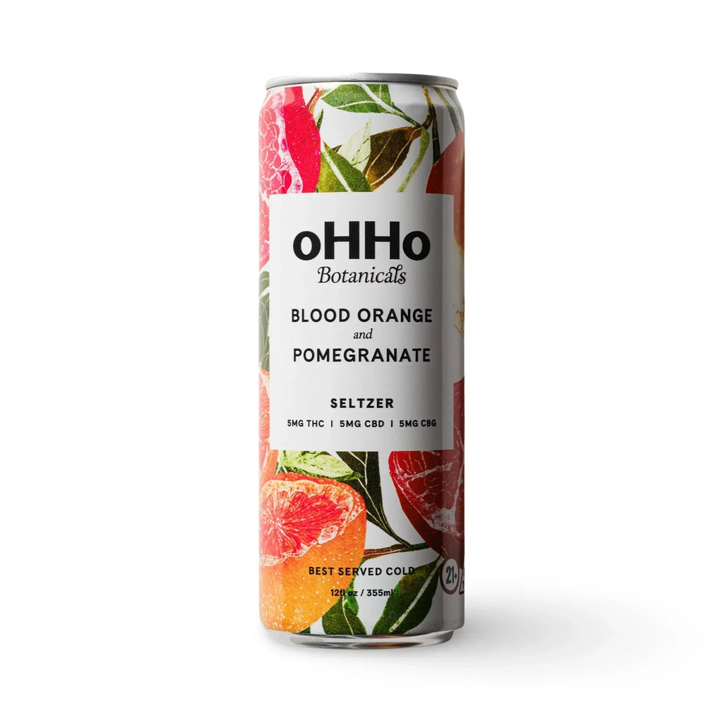 oHHo Seltzer | Blood Orange & Pomegranate | 15mg THC+CBD+CBG | 4-Pack