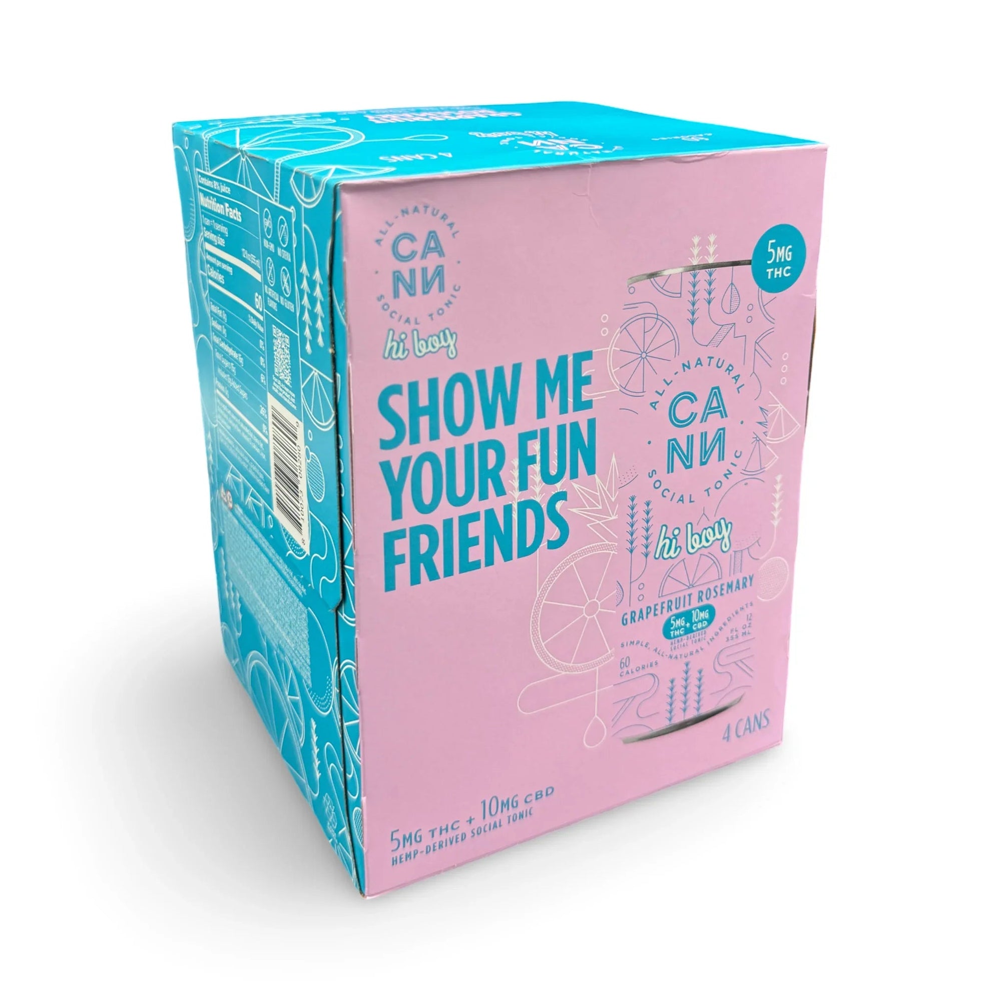 Cann Hi Boy | Grapefruit Rosemary | 5mg THC + 10mg CBD | 4-Pack