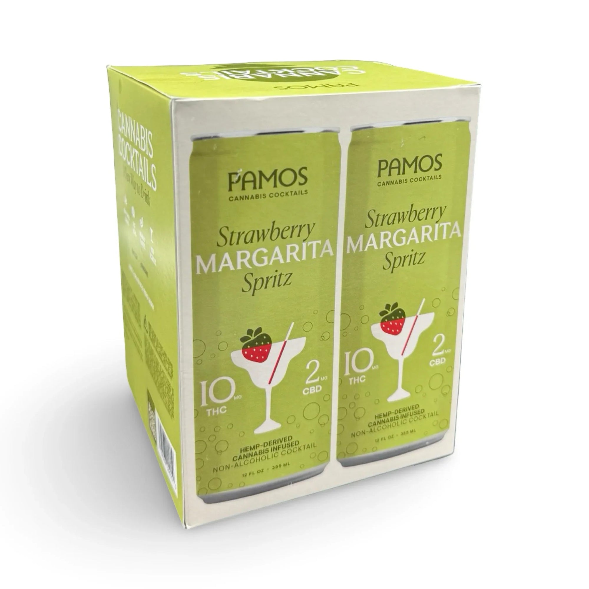 Pamos | Strawberry Margarita Spritz | 10mg THC + 2mg CBD | 4-Pack