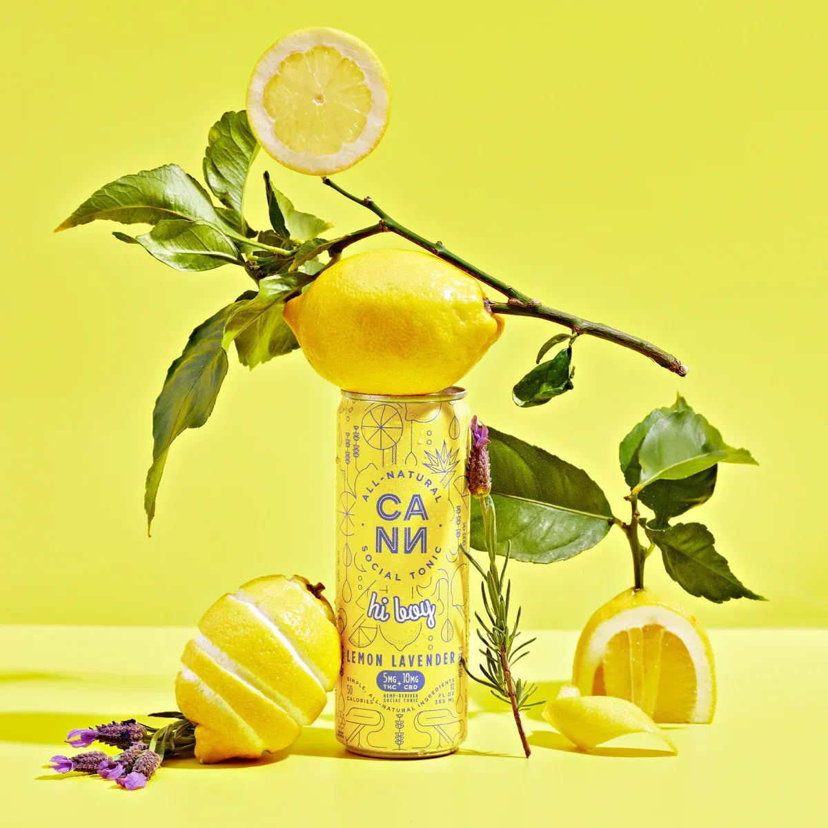 Cann - Hi Boy | Lemon Lavender | 5mg THC + 10mg CBD | 4-Pack