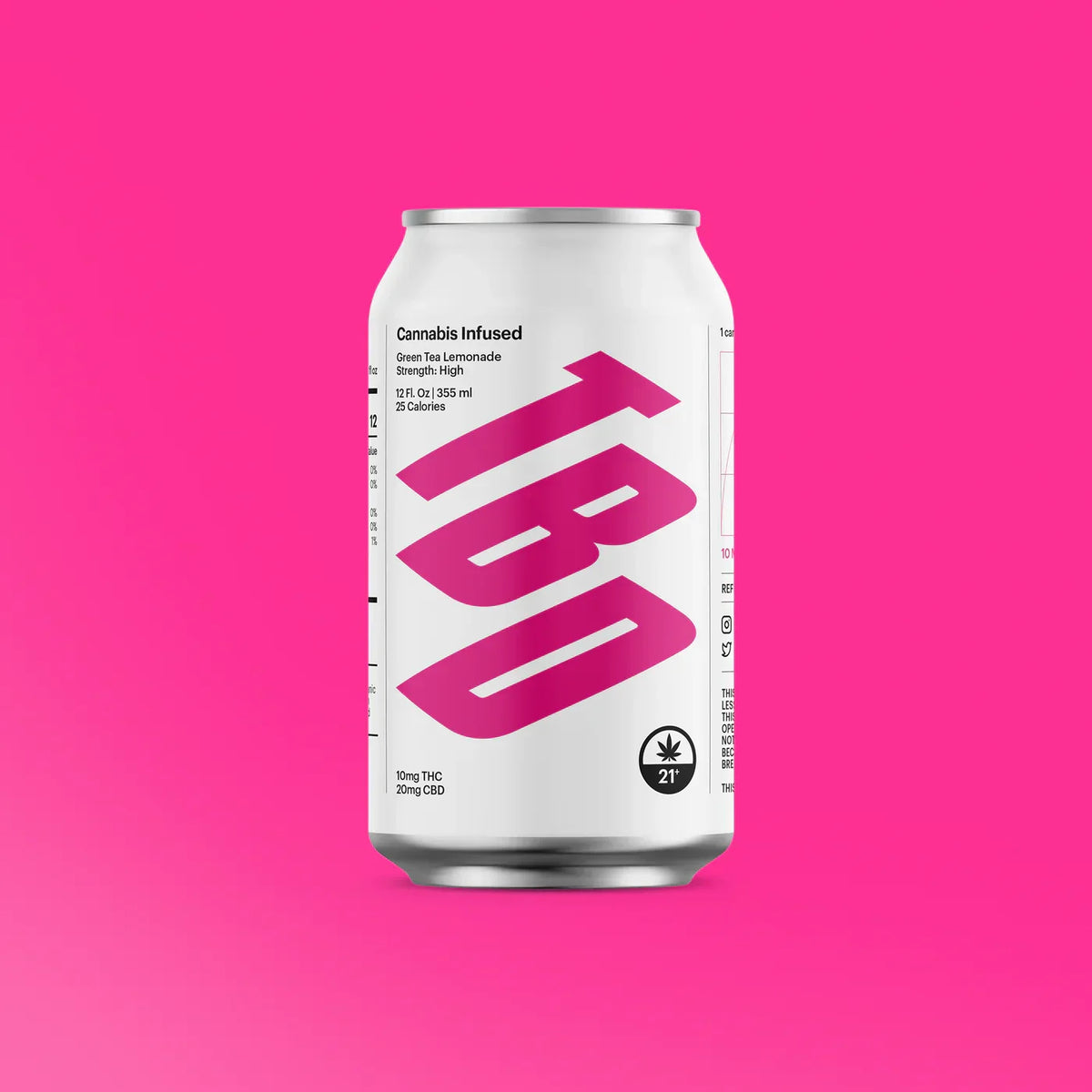 TBD Green Tea Lemonade — 10mg THC + 20mg CBD, Single Can — view 2