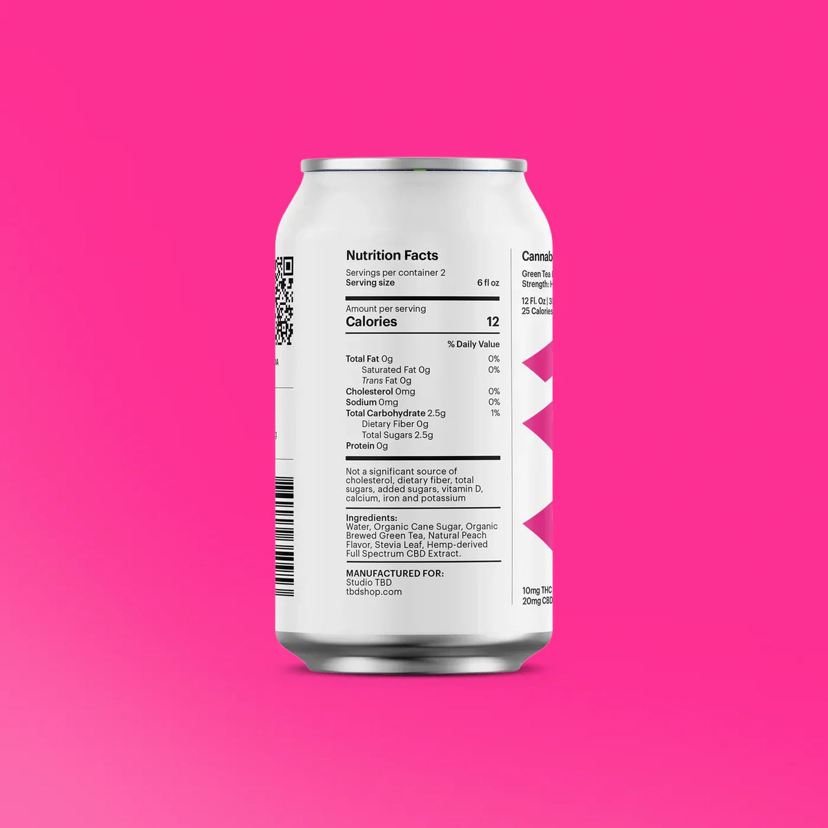 TBD Green Tea Lemonade — 10mg THC + 20mg CBD, Single Can — view 4