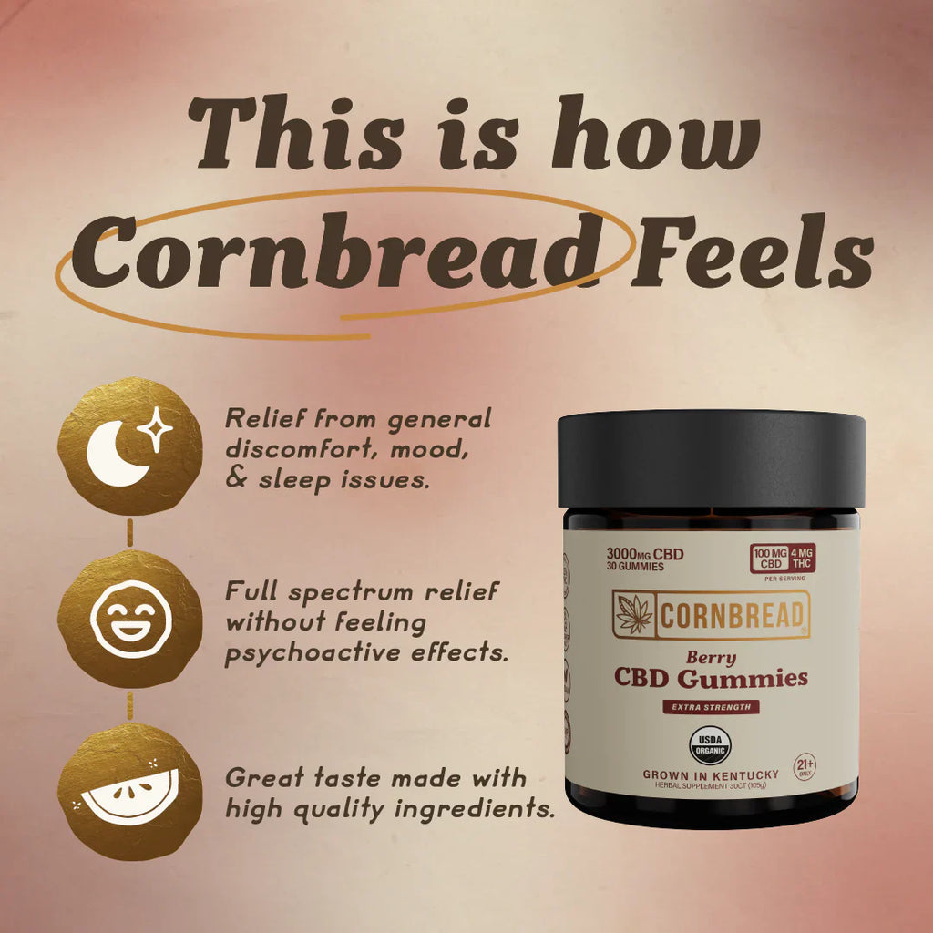 Cornbread | Berry | 3000mg CBD + 120mg THC