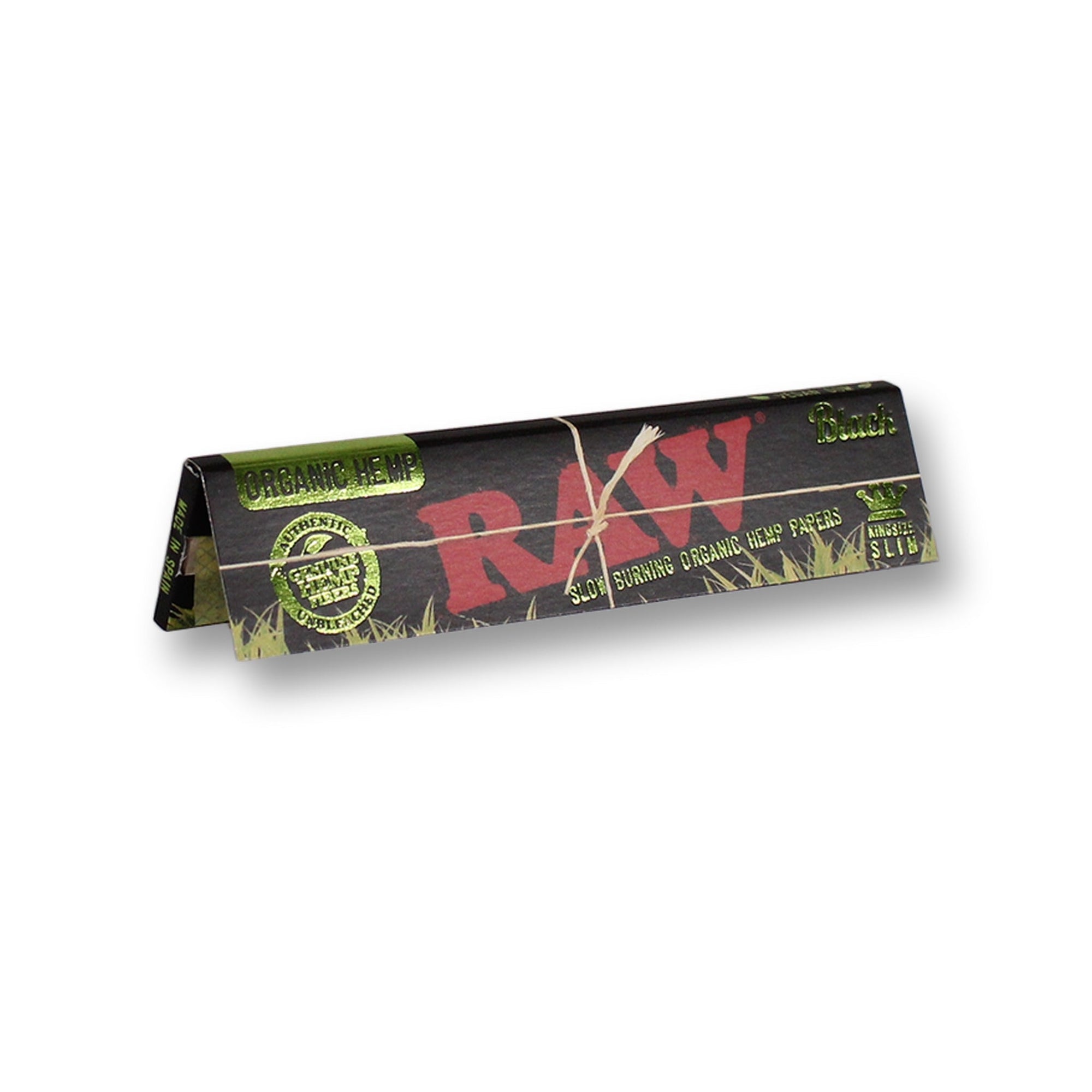 RAW Black Organic Hemp King Size Slim Rolling Papers