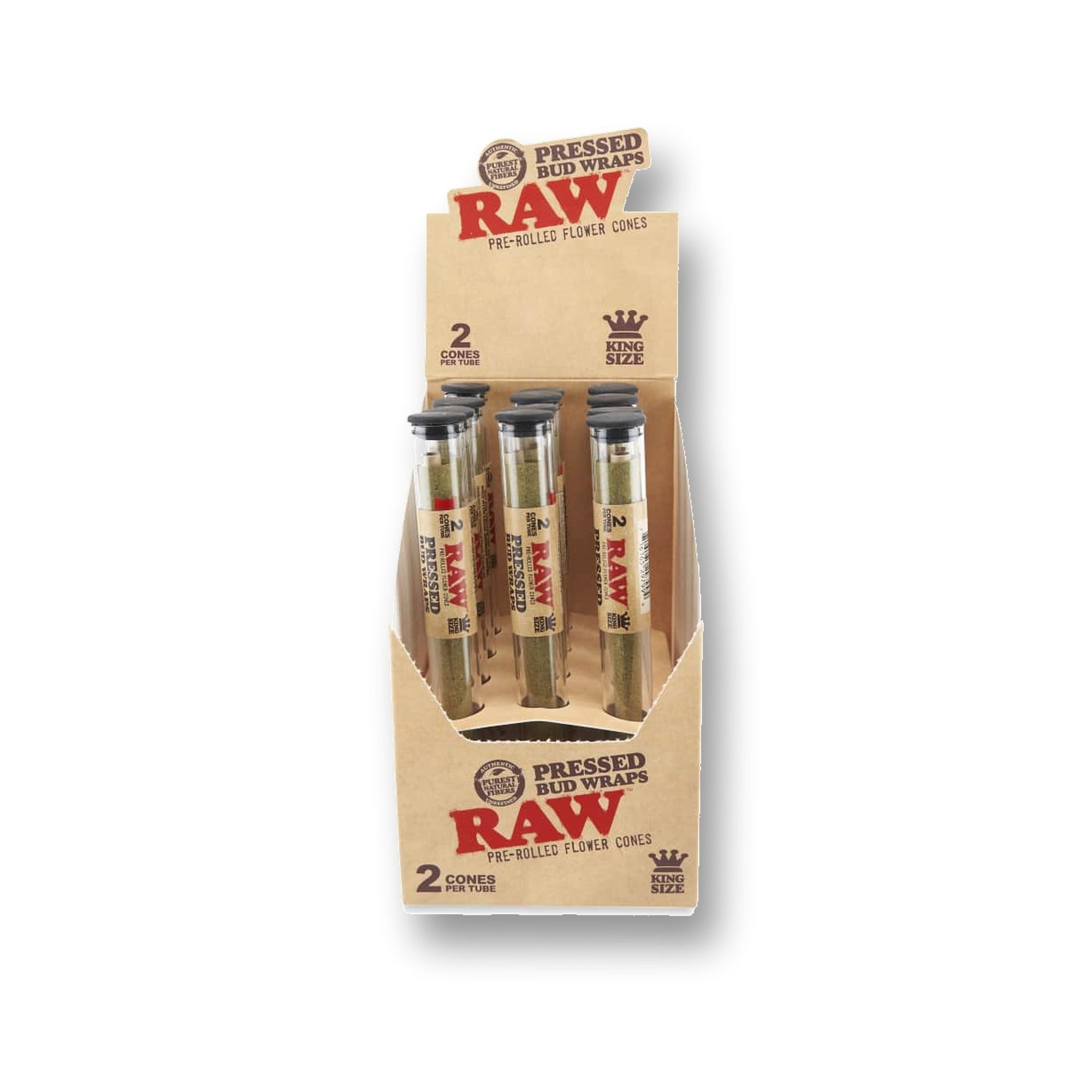 RAW Pressed Bud Wrap King Size Cones 2pk