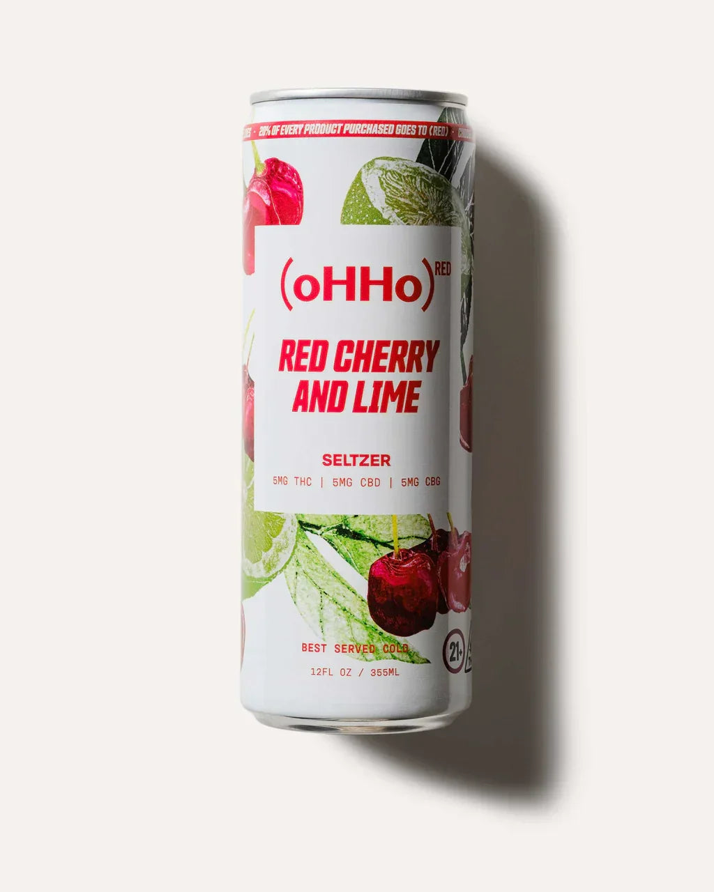oHHo Seltzer | Red Cherry And Lime | 15mg CBD+CBG+THC | Single Can