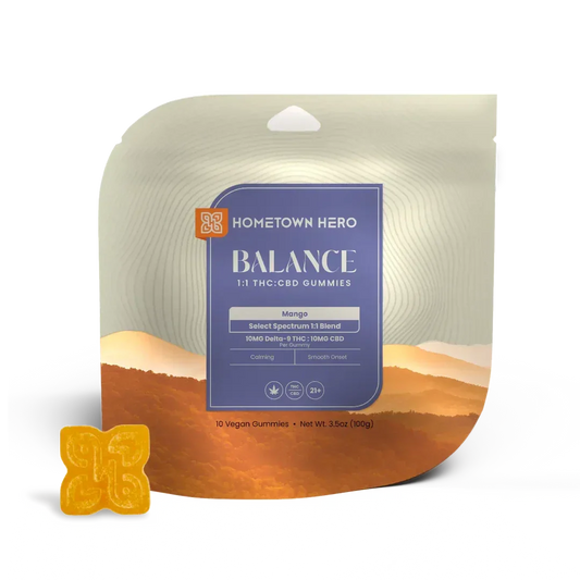 Hometown Hero Balance — Mango, 100mg THC + 100mg CBD