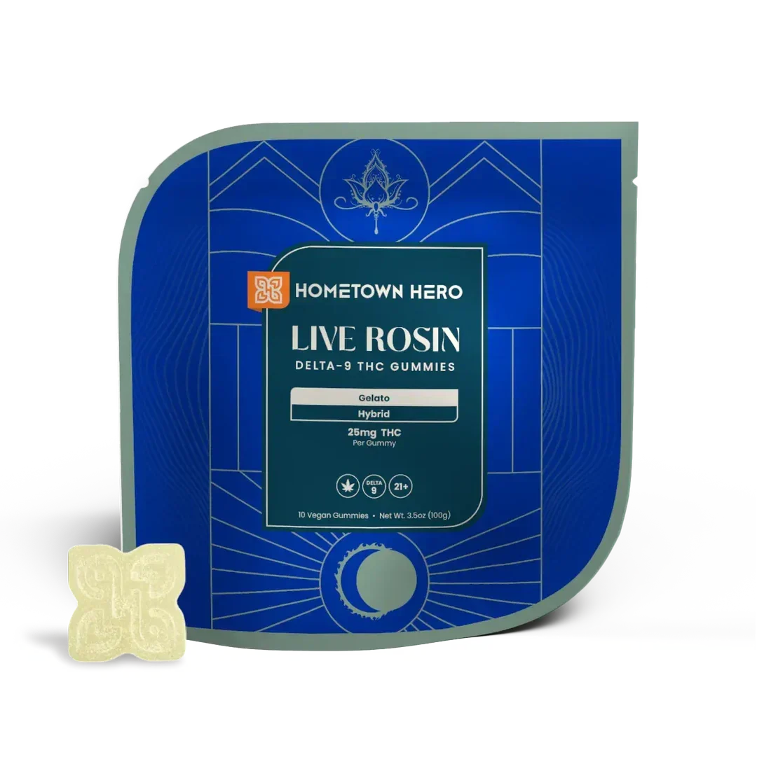 Hometown Hero | Live Rosin Gummies | Gelato | 250mg THC