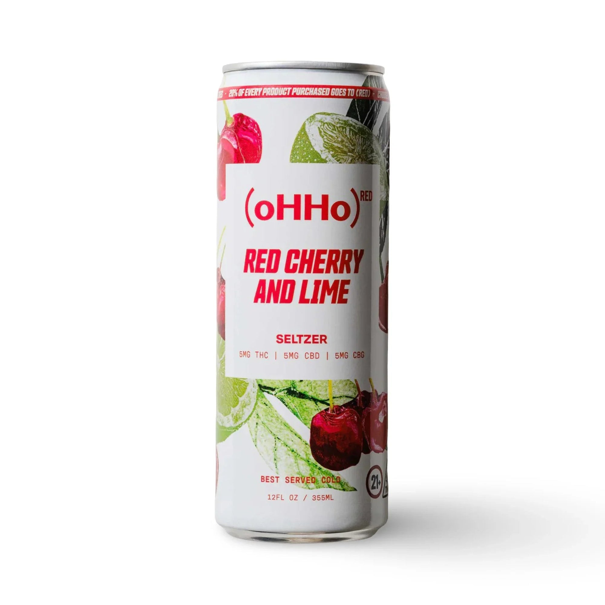 oHHo Seltzer | Red Cherry And Lime | 15mg CBD+CBG+THC | Single Can