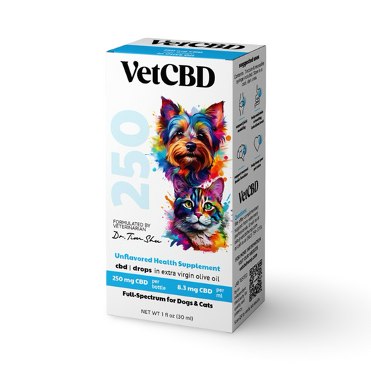 VetCBD | Unflavored CBD Drops for Dogs & Cats | 250mg CBD