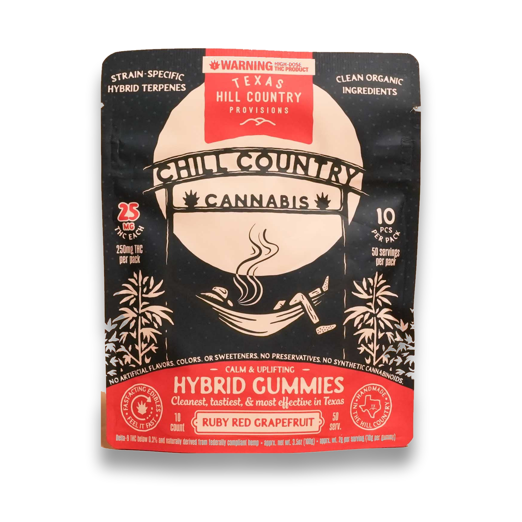 Chill Country Cannabis Hybrid Gummies — Ruby Red Grapefruit 10ct